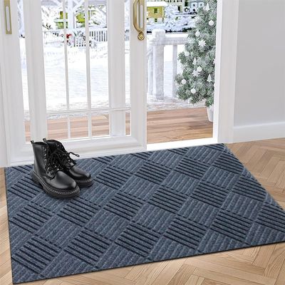 Door Mat Outdoor, Heavy Duty Durable Welcome Mat Outside, Large Front Door Mats, Doormat Indoor Entrance, Outdoor Mat, Anti-Slip Rubber Door Mat for Patio Porch, Washable Entryway Mat, 4FTX69FT, Gray