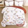 Dinjoy King Size Quilt Set Floral,3 Pieces Burnt Orange & Yellow Quilts Farmhouse Quilt Bedding Sets Lightweight Bedspreads Coverlet Set Summer Quilts for King Bed (110"x90") view 2