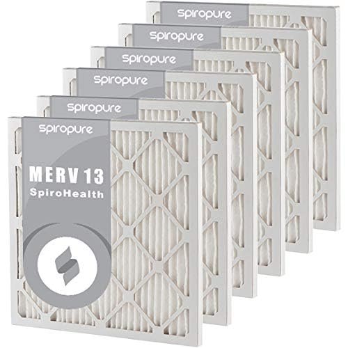 SpiroPure 20x21.5x1 MERV 13 Pleated Filter Air Filters - Made in USA (6 Pack)