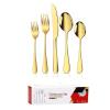 HIDEERPPY Silverware Set, 20-piece Stainless Steel Cutlery Steak Knife, Fork And Spoon Simple Box Set, Flatware Set (Color : Gold) view 1