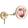 Makeup Mirror with Lights and Magnification,8 inch Brass Bathroom Wall-Mounted Led Cosmetic Vanity Mirror,Swivel Extendable Mirror,Black,3X /Gold/5X (Color : Chrome, Size : 5X) view 1