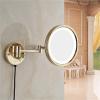 Makeup Mirror with Lights and Magnification,8 inch Brass Bathroom Wall-Mounted Led Cosmetic Vanity Mirror,Swivel Extendable Mirror,Black,3X /Gold/5X (Color : Chrome, Size : 5X) view 2