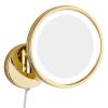Makeup Mirror with Lights and Magnification,8 inch Brass Bathroom Wall-Mounted Led Cosmetic Vanity Mirror,Swivel Extendable Mirror,Black,3X /Gold/5X (Color : Chrome, Size : 5X) view 4