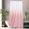 AooHome Fabric Shower Curtains, Cloth Ombre Pink Shower Curtain Sets, Washable Fabric Pink and White Shower Curtain, Rustic Farmhouse Bathroom Shower Curtains, 72x72 Inches view 2