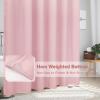 AooHome Fabric Shower Curtains, Cloth Ombre Pink Shower Curtain Sets, Washable Fabric Pink and White Shower Curtain, Rustic Farmhouse Bathroom Shower Curtains, 72x72 Inches view 3