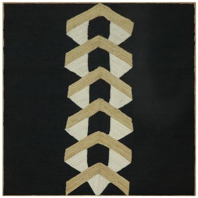 Geometric Woven Runner Rug, Natural Jute Area Rug, 2.6x24 Ft Black & Beige Braided Flatweave Kilim Rug Dhurrie Carpet for Living Room, Entryway, Kitchen, Farmhouse