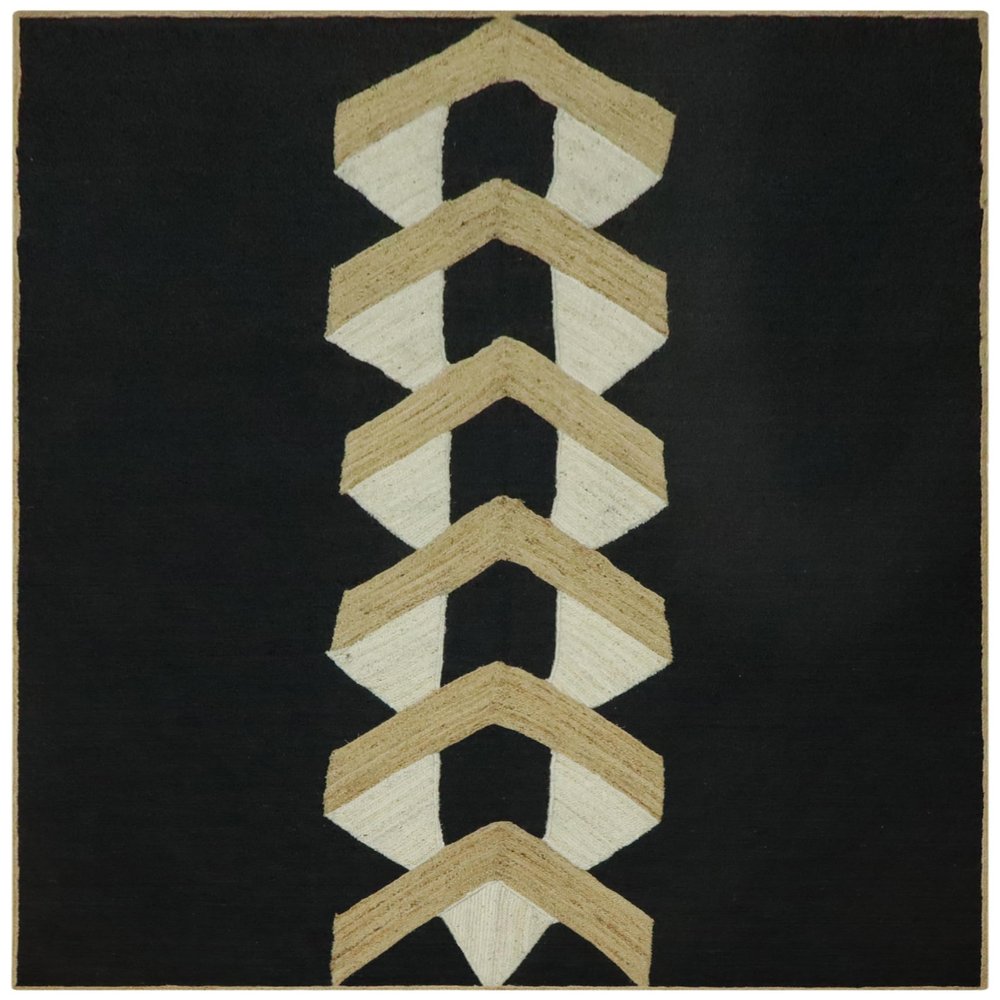 Geometric Woven Runner Rug, Natural Jute Area Rug, 2.6x24 Ft Black & Beige Braided Flatweave Kilim Rug Dhurrie Carpet for Living Room, Entryway, Kitchen, Farmhouse