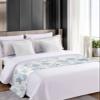 Blue Grey Coastal Bed Runner for Cal.King Bed, Bedspread Protector Slipcover Bed Scarf for Foot Bed Runners & Scarves for Bedroom Hotel Wedding Room 94x20 Inches Sea Turtle Nautical Coral Summer Beach view 4