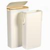 Foluck Slim Laundry Hamper, 60L Waterproof Narrow Laundry Basket with Lid and Removable Bag, Collapsible Tall Clothes Hamper with Bamboo Handles for Clothes Toys in Dorm Bedroom Bathroom, Beige view 1