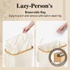 Foluck Slim Laundry Hamper, 60L Waterproof Narrow Laundry Basket with Lid and Removable Bag, Collapsible Tall Clothes Hamper with Bamboo Handles for Clothes Toys in Dorm Bedroom Bathroom, Beige view 3