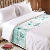 Teal Green Floral Bed Runner for Full/Queen Bed, Bedspread Protector Slipcover Bed Scarf for Foot Bed Runners & Scarves for Bedroom Hotel Wedding 83x20 Spring Summer Country Flowers Ombre Green Rustic view 3