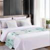 Teal Green Floral Bed Runner for Full/Queen Bed, Bedspread Protector Slipcover Bed Scarf for Foot Bed Runners & Scarves for Bedroom Hotel Wedding 83x20 Spring Summer Country Flowers Ombre Green Rustic view 4