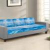 Blue Ocean Sofa Couch Cushion Covers Washable, Removable Stretchable Sectional Couch Covers Slipcovers for L & T Shape Sofa Furniture Protector S Size 3 pcs Summer Tropical Beach Seaside Coastal Wave view 2