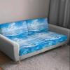 Blue Ocean Sofa Couch Cushion Covers Washable, Removable Stretchable Sectional Couch Covers Slipcovers for L & T Shape Sofa Furniture Protector S Size 3 pcs Summer Tropical Beach Seaside Coastal Wave view 3