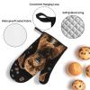CSGJMYGS Oven Mitts and Pot Holders Set of 4 Heat Resistant Oven Glove and Hot Pads Brown Dog Kitchen Oven Mittens Non-Slip Potholder for Cooking Baking Grilling view 4