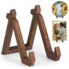 lamphle Item Display Rack Dish Tea Cake Display Stand Decorative Anti-Skid Wooden Plate Holder Home Office Desktop Picture Frame Photo Stand Decorative Picture Frame Photo Stand Ebony view 2
