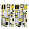 Kitchen Curtain Valance, Nordic Style Retro Medieval Geometric Abstract Boho Yellow Black Gray Short Rod Pocket Window Curtain Tiers for Bedroom, Bathroom, 2 Panel, 27.5" W x45 L view 2