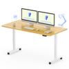 FLEXISPOT E6 MAX Dual Motor 55x28 Inch 3-Stage Heavy Duty Standing Desk, 330lbs Weight Capacity, Height Adjustable Desk w/Cable Management & Wheels (Seamless Maple Desktop + White Frame) view 1