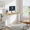FLEXISPOT E6 MAX Dual Motor 55x28 Inch 3-Stage Heavy Duty Standing Desk, 330lbs Weight Capacity, Height Adjustable Desk w/Cable Management & Wheels (Seamless Maple Desktop + White Frame) view 2