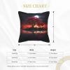 NONHAI 2PCS Faux Leather Throw Pillow Covers 20"x20" Square Pillowcases Covers Red Tree Lake Moon Leather Pillowcases Modern Cushions Covers for Couch Bed Living Room Farmhouse Decor view 2
