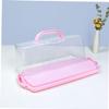 CHILDWEET 2pcs Portable Lid Rectangular Bread Box Reusable Cake Keeper Airtight Storage Container for Bread Loaf Cakes and Snacks Home and Outdoor Use view 2