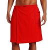 ANUFER Mens Adjustable Bath Towel Wrap - Wearable Towel Skirt with Pocket for Gym Shower Sauna Spa & Beach Cover Ups Red M view 1
