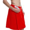 ANUFER Mens Adjustable Bath Towel Wrap - Wearable Towel Skirt with Pocket for Gym Shower Sauna Spa & Beach Cover Ups Red M view 4