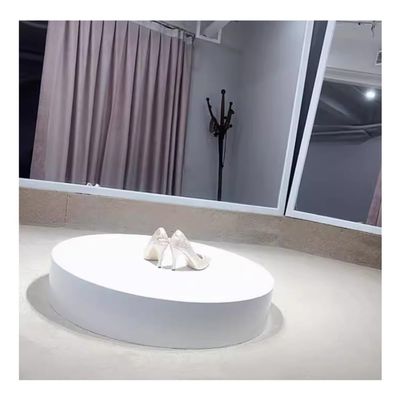 Rygcrud Clothing Store Display Riser, Cylinder Pedestal Stands - Round Countertops Step Plinths Show for Collection/Mannequin/Figures/Shoe (Color : White, Size : 50x30cm)