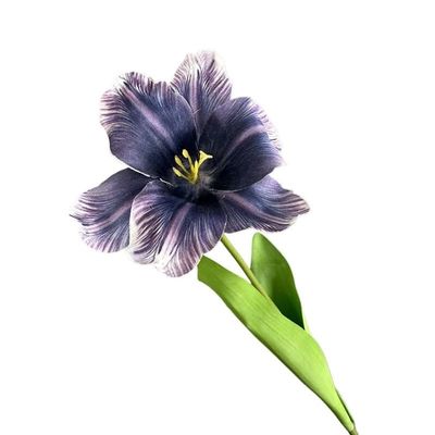 HXSCOO Wedding Artificial Flower Large Flower Tulip Wedding Set Hand Holding Flower Open Tulip (Color : Deep Purple)