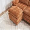 101.6" Oversized Sectional Sofa Cloud Couch, Modern Chenille Fabric Double-Upholstered Comfy Sleeper Sofa, L Shaped Boucle Couch with Moveable Ottoman for Living Room, Apartment, Office (Orange) view 3