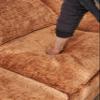 101.6" Oversized Sectional Sofa Cloud Couch, Modern Chenille Fabric Double-Upholstered Comfy Sleeper Sofa, L Shaped Boucle Couch with Moveable Ottoman for Living Room, Apartment, Office (Orange) view 4