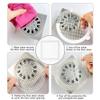 Disposable Hair Drain Catcher 30Pcs Shower Hair Drain Catcher Disposable Shower Drain Hair Catcher5X5'' Hair Catcher Shower Drain Anti-Clogging Mesh Shower Drain Screen Filter Disposable Hair Catcher view 2