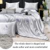 XHCTNN King Ice Silk Sheets Queen - Silky Soft Satin Cooling Comforter Full Size Air Conditioning Quilt Bedding Set 1 Right Angle Sheets + 1 Quilt + 2 Pillowcases(B-4Pcs,150 * 200cm) view 2