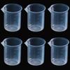 6pcs 3.4oz/100ml Plastic Measuring Cups Plastic Graduated Cup Transparent Scale Resin Clear Graduated Epoxy Mixing Jugs for Kitchen Cooking Medicine Measure Tool view 1