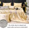 XHCTNN King Ice Silk Sheets Queen - Silky Soft Satin Cooling Comforter Full Size Air Conditioning Quilt Bedding Set 1 Right Angle Sheets + 1 Quilt + 2 Pillowcases(F,200 * 230cm) view 2
