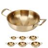 Gavigain Gold Korean Ramen Pot, Stainless Steel Noodle Pot Portable Kitchen Cooking Pot for Household(24CM) view 1