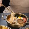 Gavigain Gold Korean Ramen Pot, Stainless Steel Noodle Pot Portable Kitchen Cooking Pot for Household(24CM) view 2