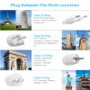 Kakyanill European Travel Plug Adapter, EU/UK/US Travel Adapter Power Strip, 6 AC Outlets, 20W USB C Power Delivery, 3ft Wrapped Around Extension Cord, Compact for Travel view 3
