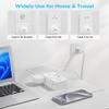 Kakyanill European Travel Plug Adapter, EU/UK/US Travel Adapter Power Strip, 6 AC Outlets, 20W USB C Power Delivery, 3ft Wrapped Around Extension Cord, Compact for Travel view 4