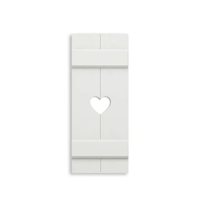 Seven Grays Designs Exterior Cottage Shutter Board and Batten Heart-Sold Individually (Width: 11.5, Height: 45.5)