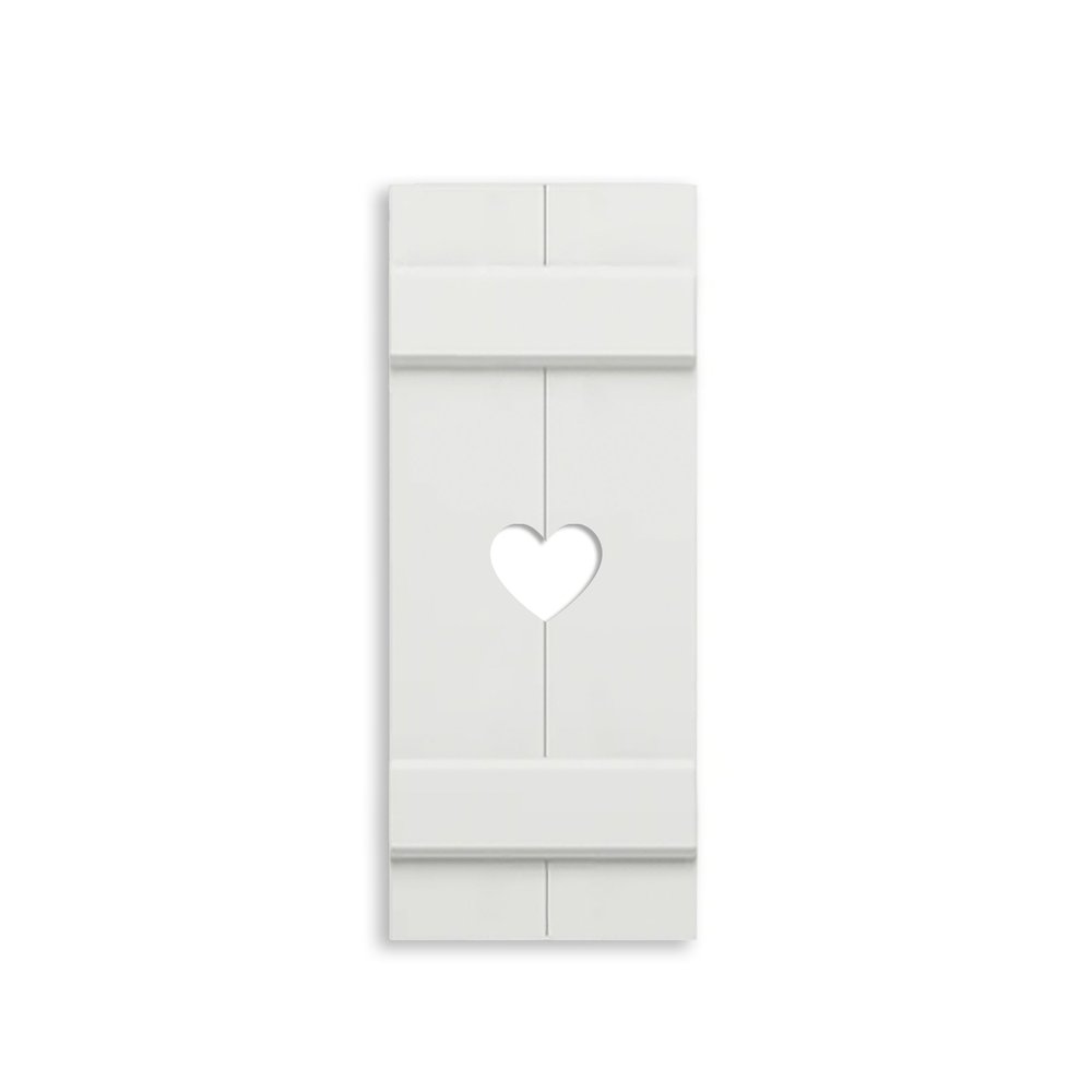 Seven Grays Designs Exterior Cottage Shutter Board and Batten Heart-Sold Individually (Width: 11.5, Height: 45.5)