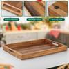 17 Inch Acacia Wood Serving Tray with Handles - Large Wooden Tray for Ottoman, Breakfast in Bed, Dinner, Coffee Table - Decorative Rectangular Tray for Living Room Bedroom Entryway and Kitchen view 4