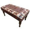 EASTERNRUGARTS Upholstered Ottoman Bench for Livingroom Entryway Bedroom, Handmade Wood Ethnic Bench, Boho Farmhouse Kitchen Dining Bench, Animal Print Rug Footstool Ottoman (Era-Pzrk102, 18x18x59) view 1
