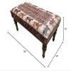 EASTERNRUGARTS Upholstered Ottoman Bench for Livingroom Entryway Bedroom, Handmade Wood Ethnic Bench, Boho Farmhouse Kitchen Dining Bench, Animal Print Rug Footstool Ottoman (Era-Pzrk102, 18x18x59) view 3