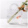 Bag Flower Vase, Hand Blown Handbag Vases for Flowers Purse Glass Vase, for Floral Arrangement Centerpiece Home Decor,Style1-Transparent view 1
