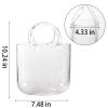 Bag Flower Vase, Hand Blown Handbag Vases for Flowers Purse Glass Vase, for Floral Arrangement Centerpiece Home Decor,Style1-Transparent view 2