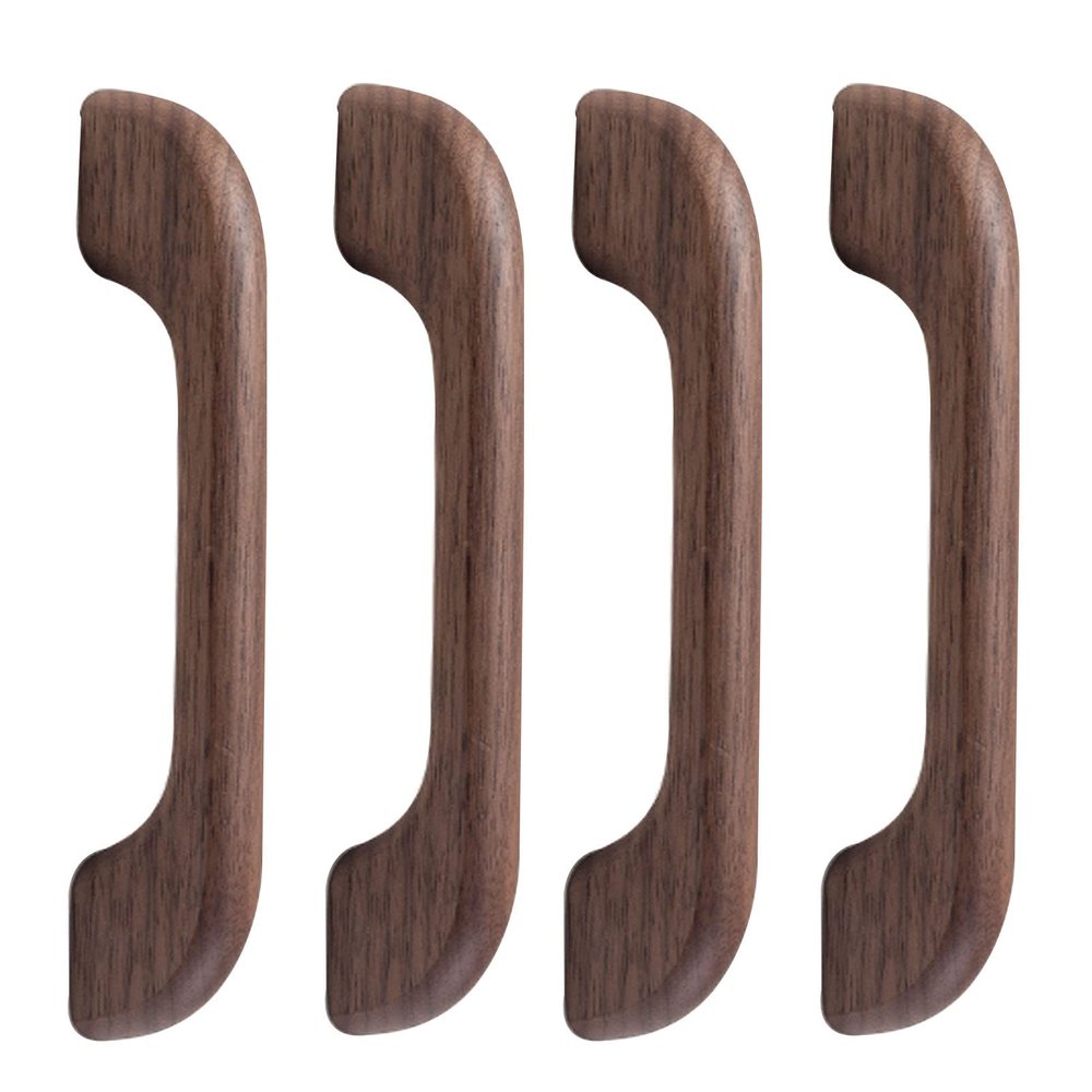Solid wood cupboard handle,wooden knobs, Wood Cupboard Handle Handle Cabinet Knobs Dresser Bow Shaped Handle,Door Drawer Knobs Pulls Handles,with Mounting Screws,4 Pcs (Hole Spacing 128Mm)/Hole Spacin