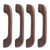 Solid wood cupboard handle,wooden knobs, Wood Cupboard Handle Handle Cabinet Knobs Dresser Bow Shaped Handle,Door Drawer Knobs Pulls Handles,with Mounting Screws,4 Pcs (Hole Spacing 128Mm)/Hole Spacin view 1