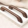Solid wood cupboard handle,wooden knobs, Wood Cupboard Handle Handle Cabinet Knobs Dresser Bow Shaped Handle,Door Drawer Knobs Pulls Handles,with Mounting Screws,4 Pcs (Hole Spacing 128Mm)/Hole Spacin view 3