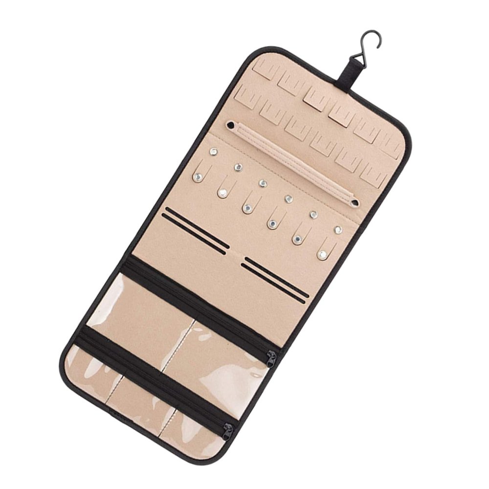 JOINPAYA Hanging Jewelry Organizer Bag Multi-functional Felt Display Stand for Necklaces Earrings Bracelets and Hair Accessories Portable and Stylish Storage for Travel and Home Use